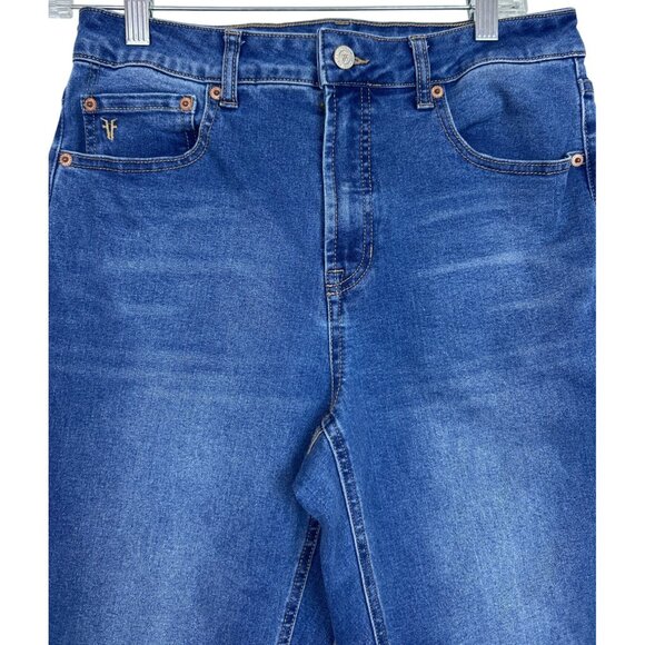 Frye High Waisted Cropped Straight Leg Denim Jeans 5 pocket Women's Size 6/28 - Picture 2 of 11